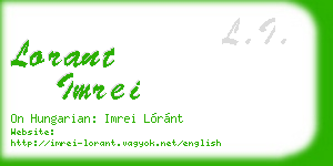 lorant imrei business card